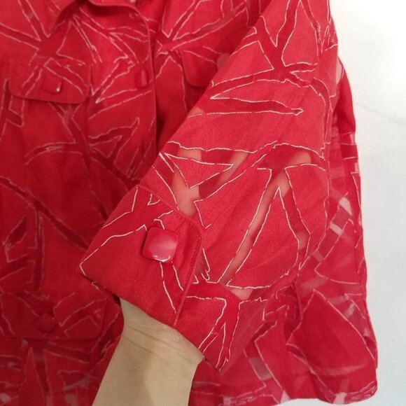 Clara Sun Woo Semi Sheer Embroidered Button Blouse - Picture 5 of 9